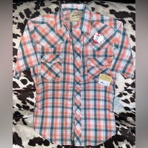 Men’s Short Sleeve Wrangler Snap Button Down Shirt